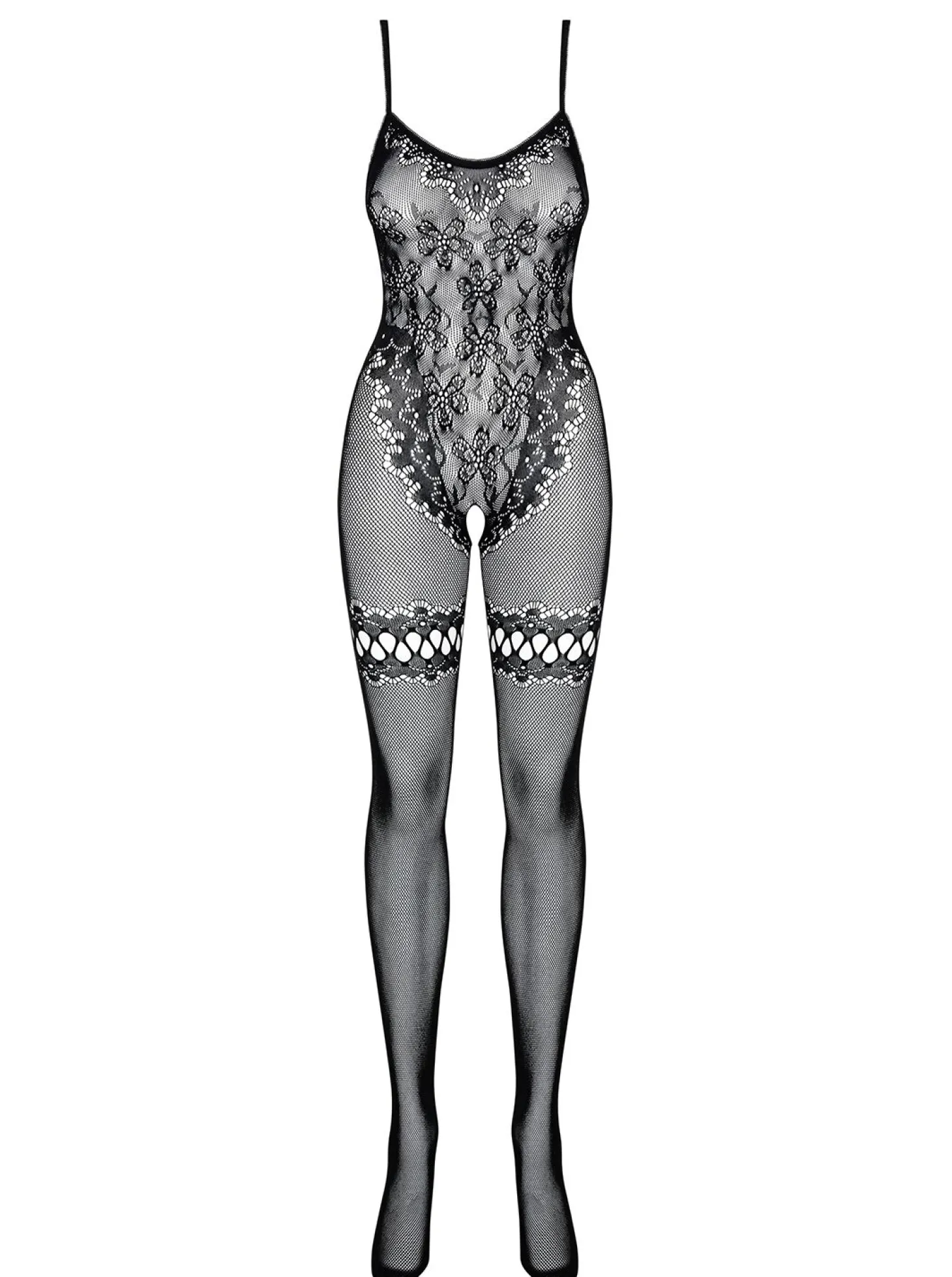 Obsessive - Gebloemde Catsuit Met Open Kruis