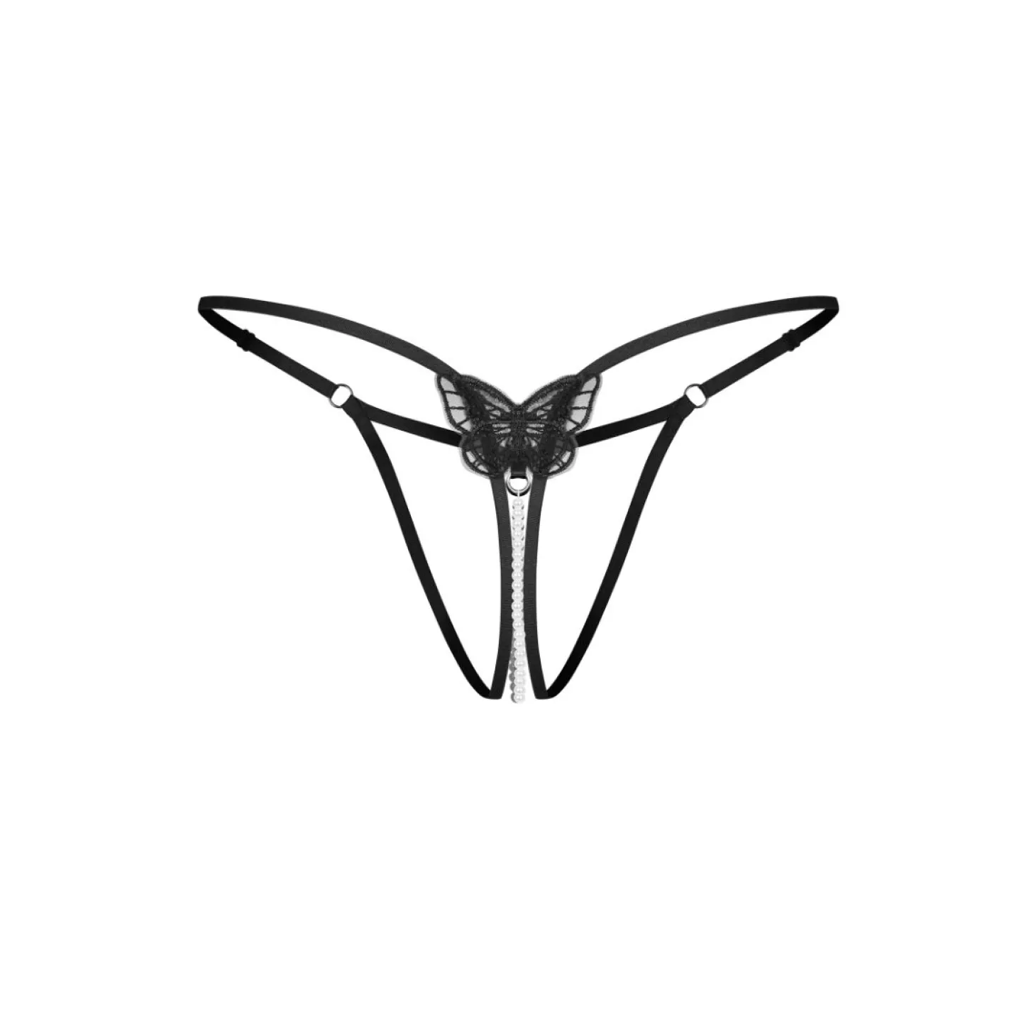 Obsessive - Isseme String Open Kruis - Zwart