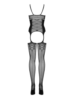 Obsessive - Jarretel Catsuit Met Body Design