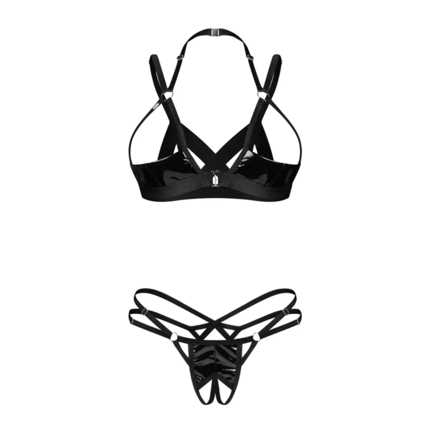Obsessive – Keira Lise 2-Delige Open Set – Zwart