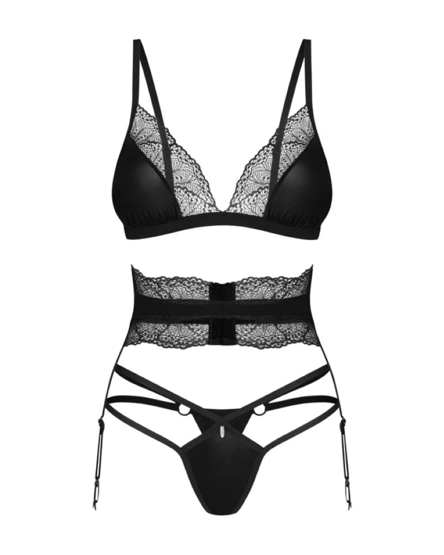 Obsessive - Lobellis Driedelige Set - Zwart