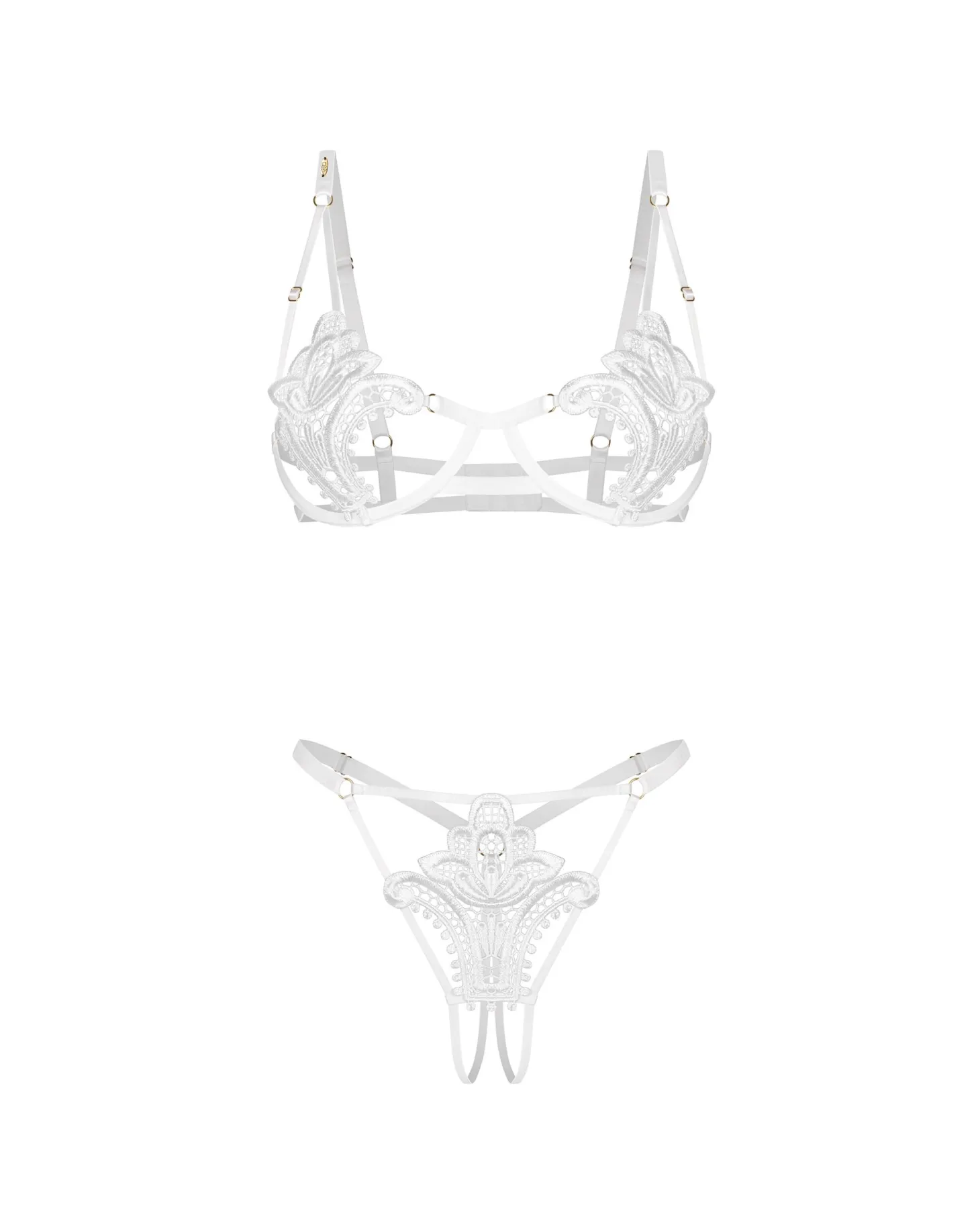 Obsessive - Luise Sublim 2-delige Open Set - Wit