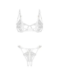 Obsessive - Luise Sublim 2-delige Open Set - Wit