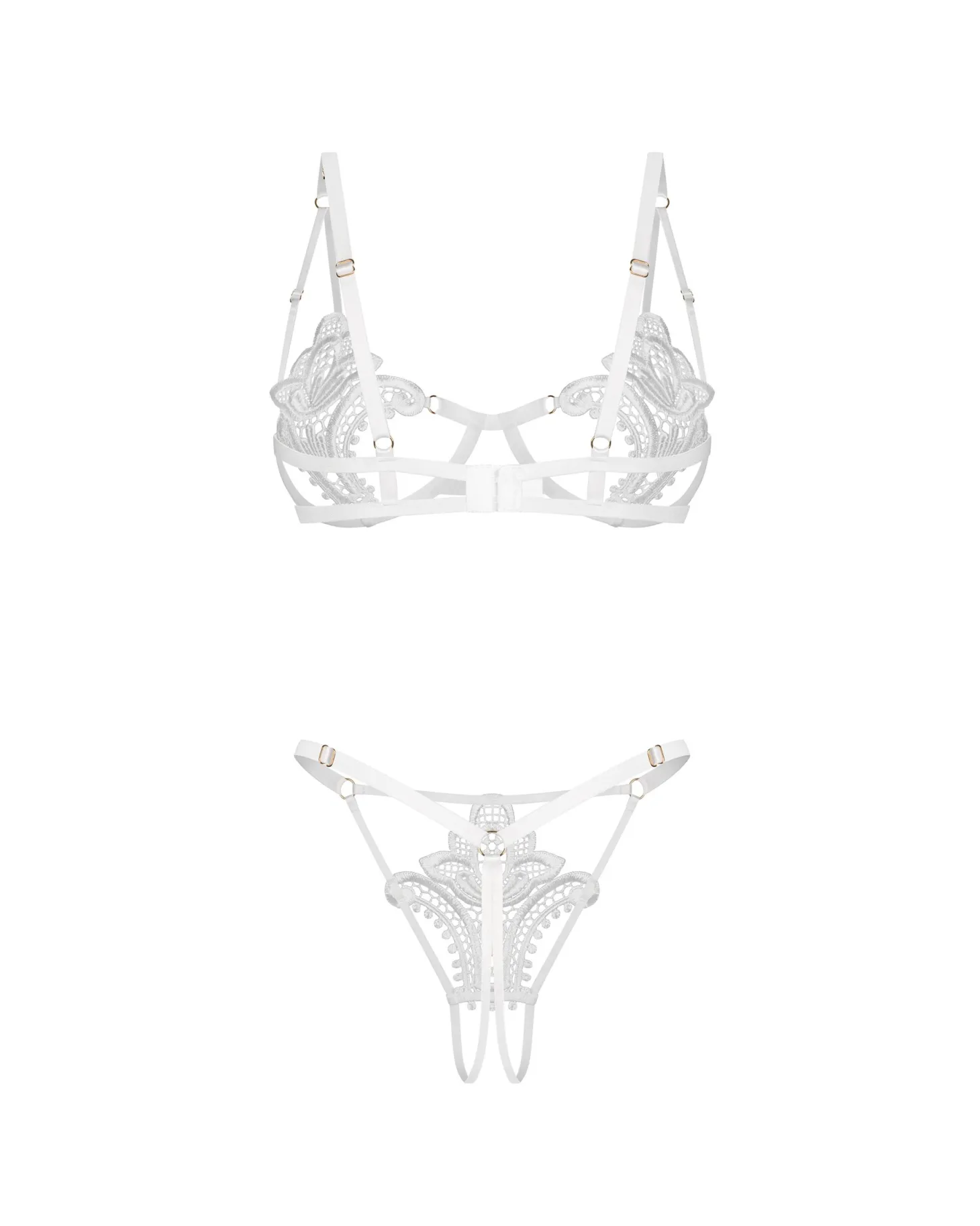 Obsessive - Luise Sublim 2-delige Open Set - Wit