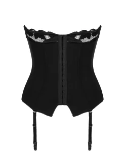 Obsessive - Luxe Jarretel-korset Editya - zwart