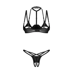 Obsessive - Rolleya 2-pcs crotchless set - Zwart