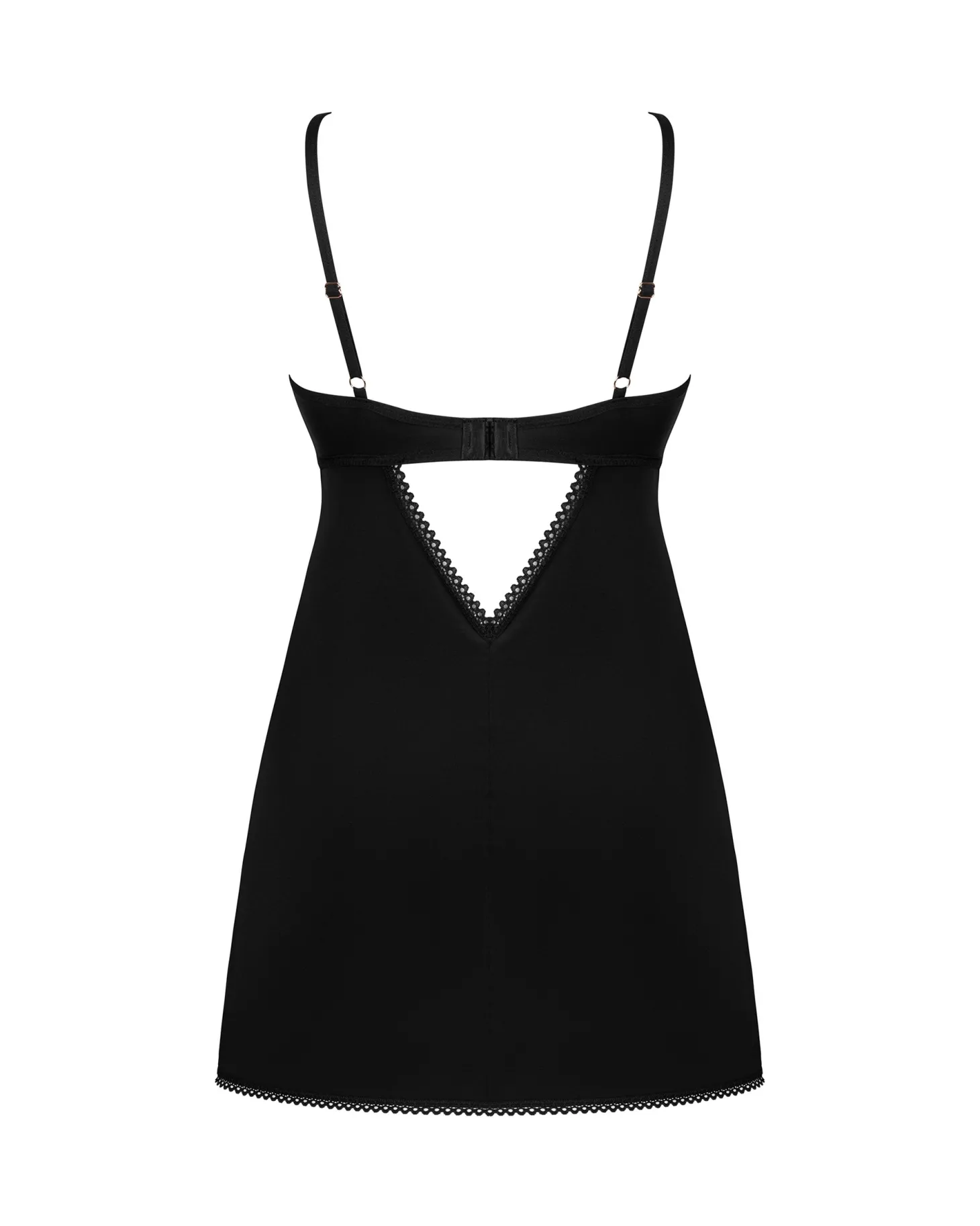 Obsessive - Rosenty Babydoll & String - Zwart/Paars