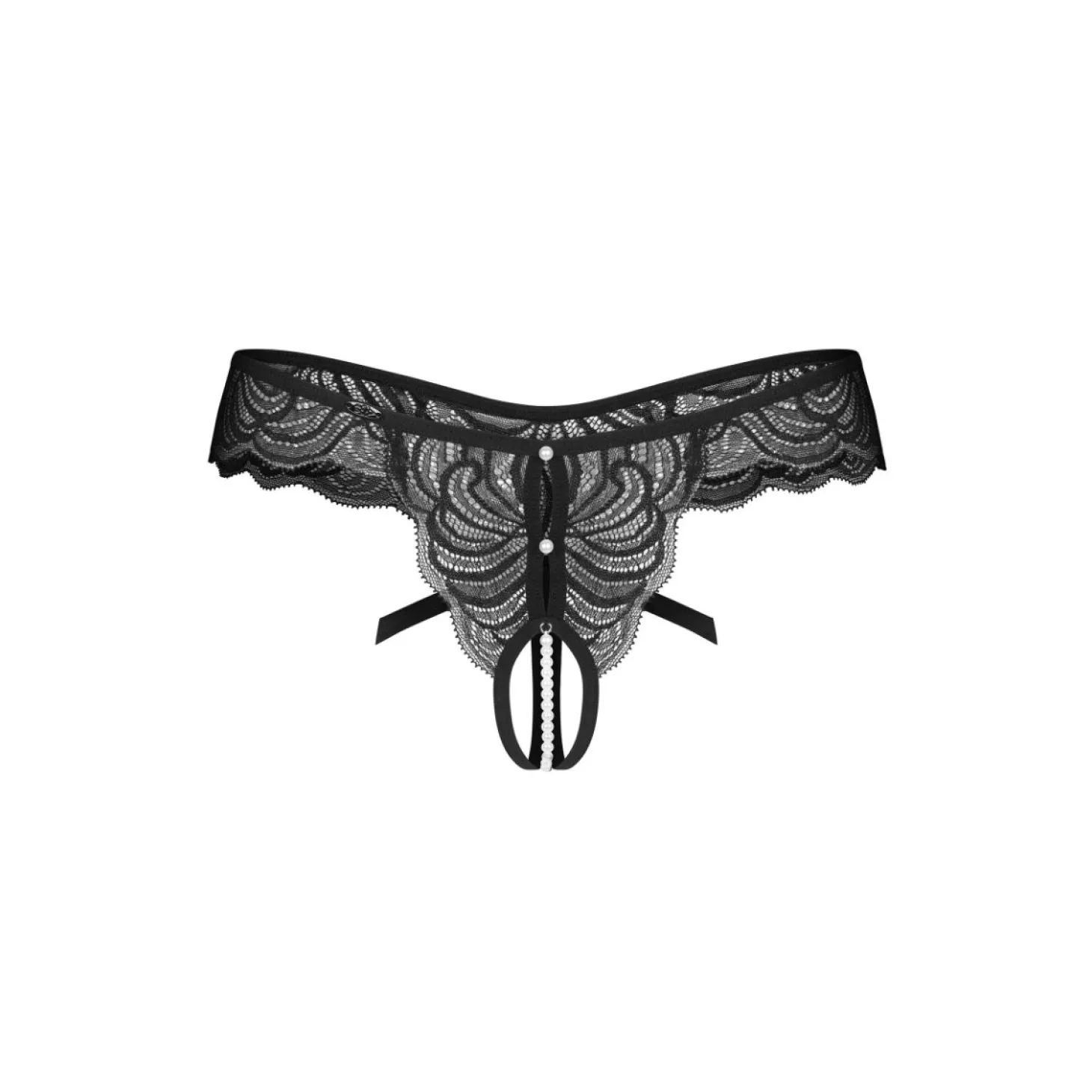 Obsessive - Trinise Open Kruis String - Zwart