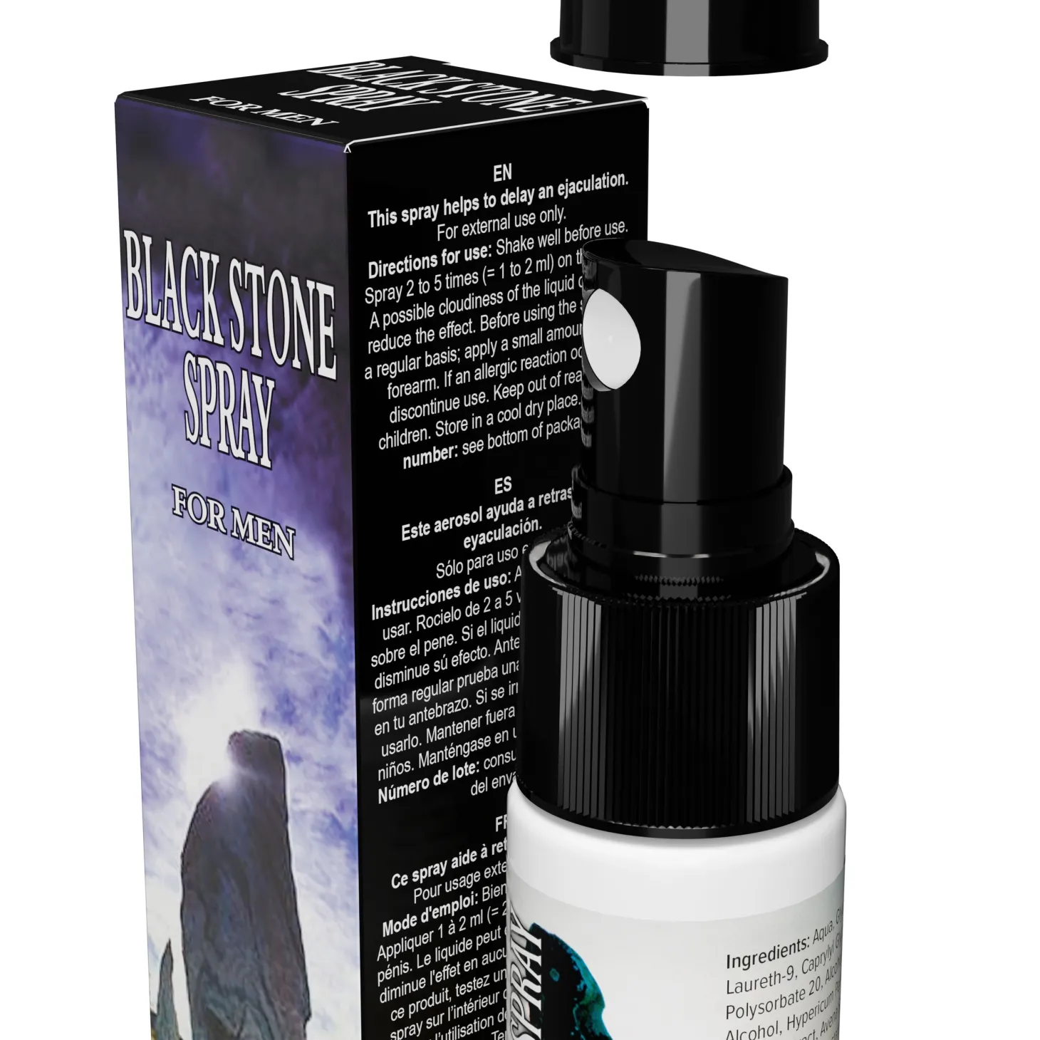 Orgasme Vertragende Spray - Black Stone