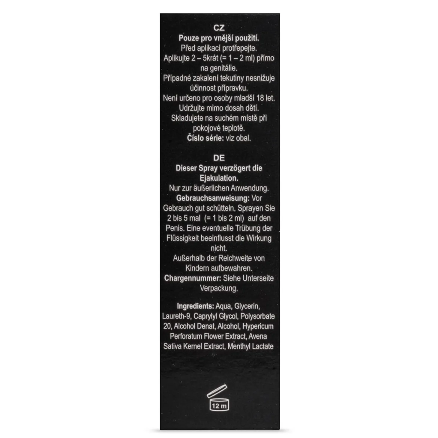 Orgasme Vertragende Spray - Black Stone