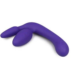 Paarse driedubbele voorbind dildo