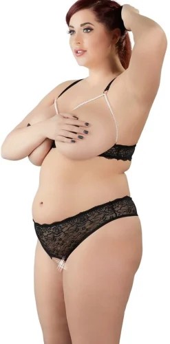 Pearl Lingerieset Met Open Cups En Kruis