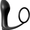 PIPEDREAM – Ass-Gasm Cockring met Vibrerende Butt Plug – Black