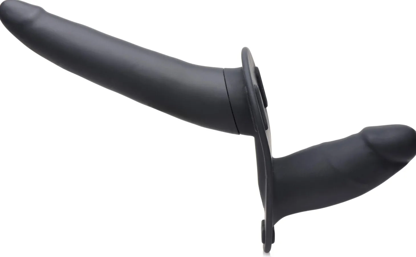 Power Pegger Dubbele Strap-On Vibrator - Zwart
