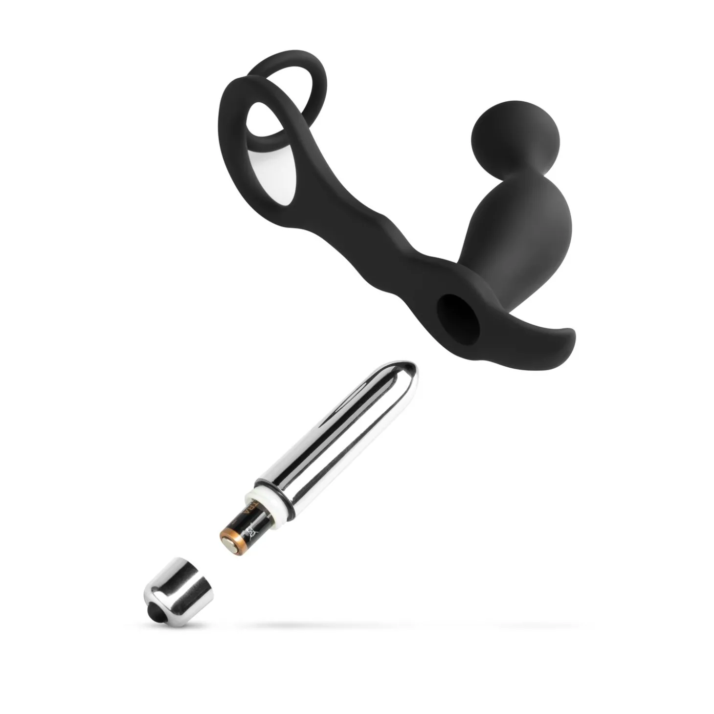 Prostaat Vibrator & Cock- en Balring - Zwart