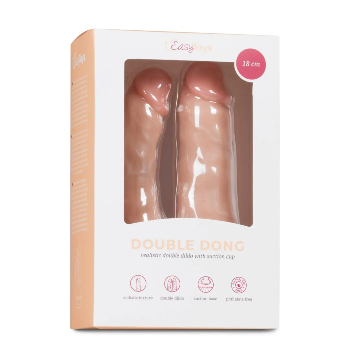 Realistische Dubbele Dildo Met Zuignap - 18 cm
