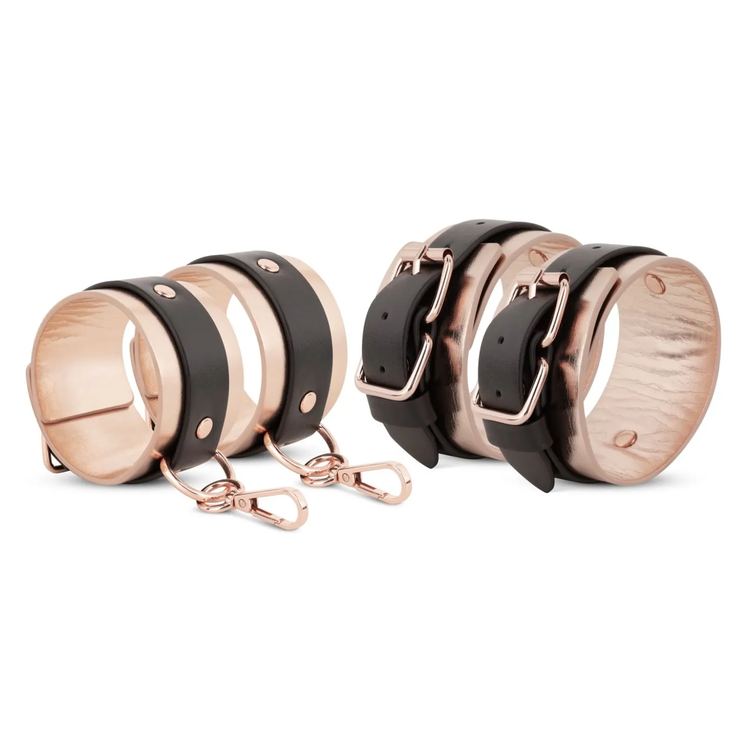 Rosy Gold - Under-Mattress Restraint Set - Zwart