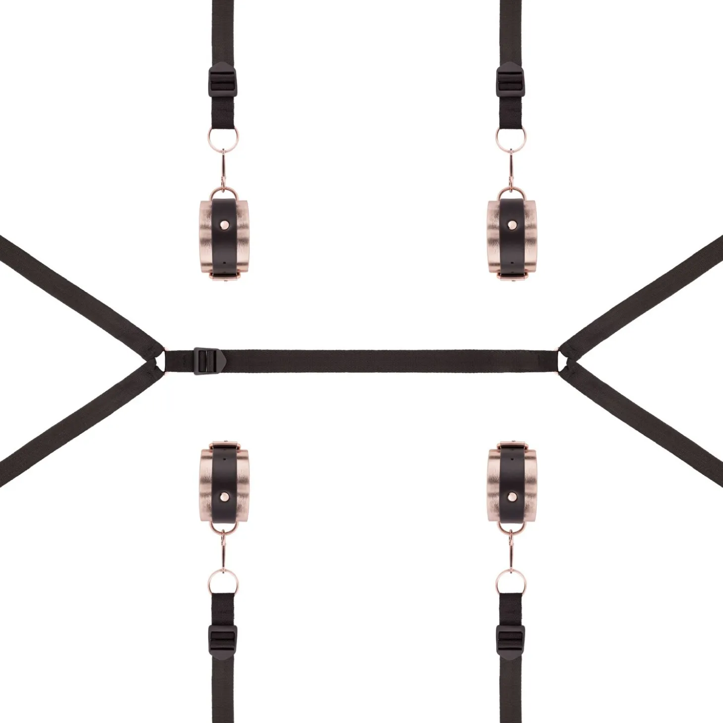 Rosy Gold - Under-Mattress Restraint Set - Zwart