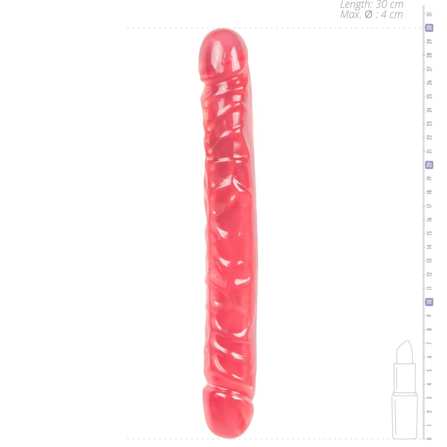 Roze Crystal Jellies dubbele dildo