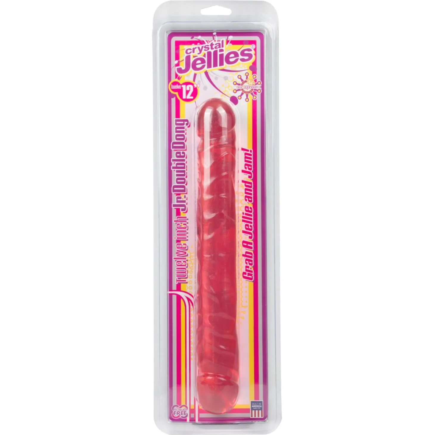 Roze Crystal Jellies dubbele dildo