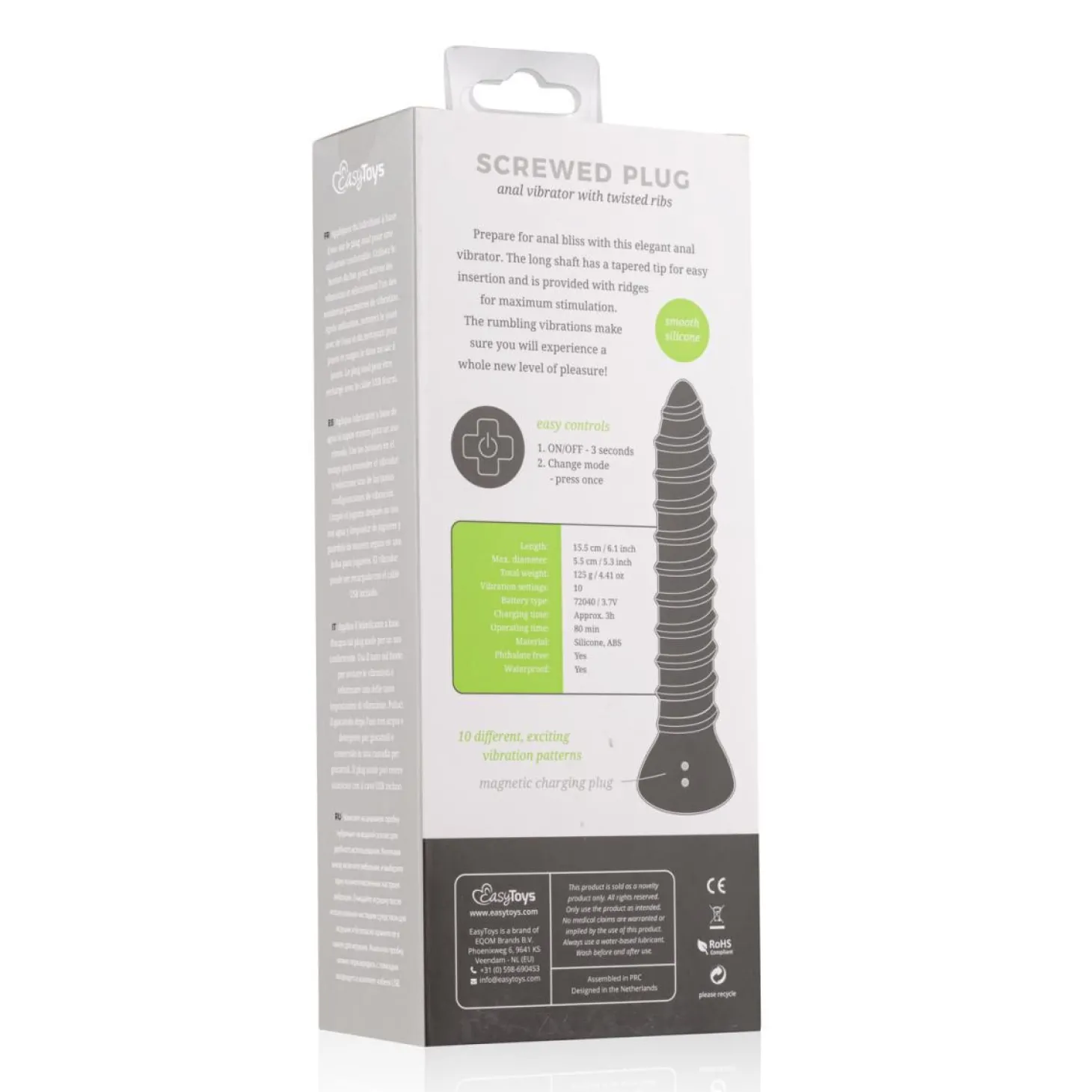 Screwed Plug Anaal Vibrator - Large 15,5 cm