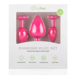 Siliconen Buttplug Met Diamant - Roze
