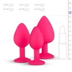 Siliconen Buttplug Met Diamant - Roze