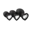 Siliconen Buttplug Set Met Diamantjes - Hart