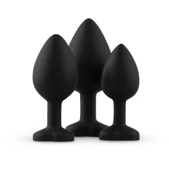 Siliconen Buttplug Set Met Diamantjes - Hart