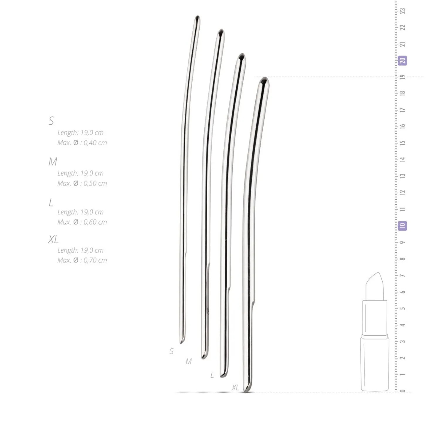 Sinner - Metalen Dilator Set 4-7mm - 4 Stuks