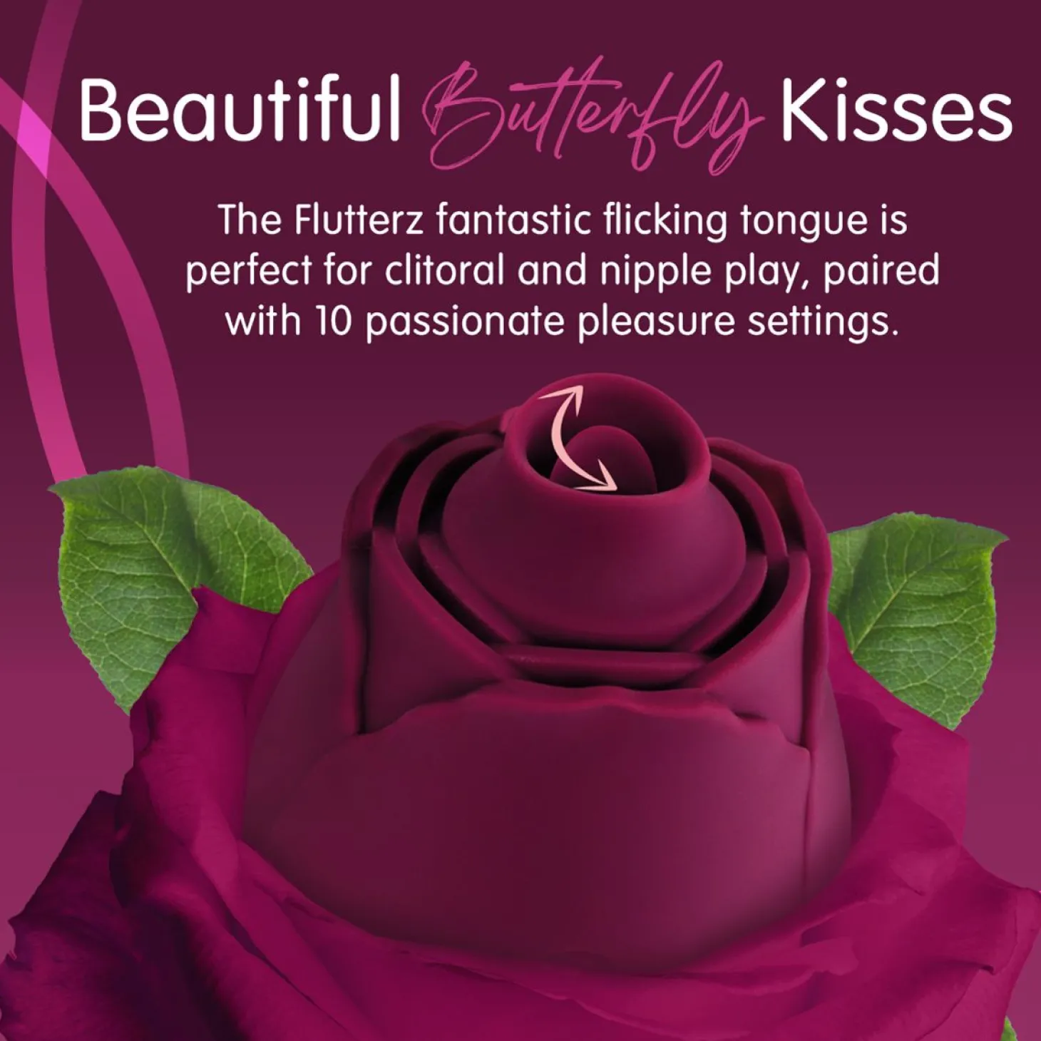 Skins Rose Buddies - The Rose Flutterz Vibrator - Wijnrood