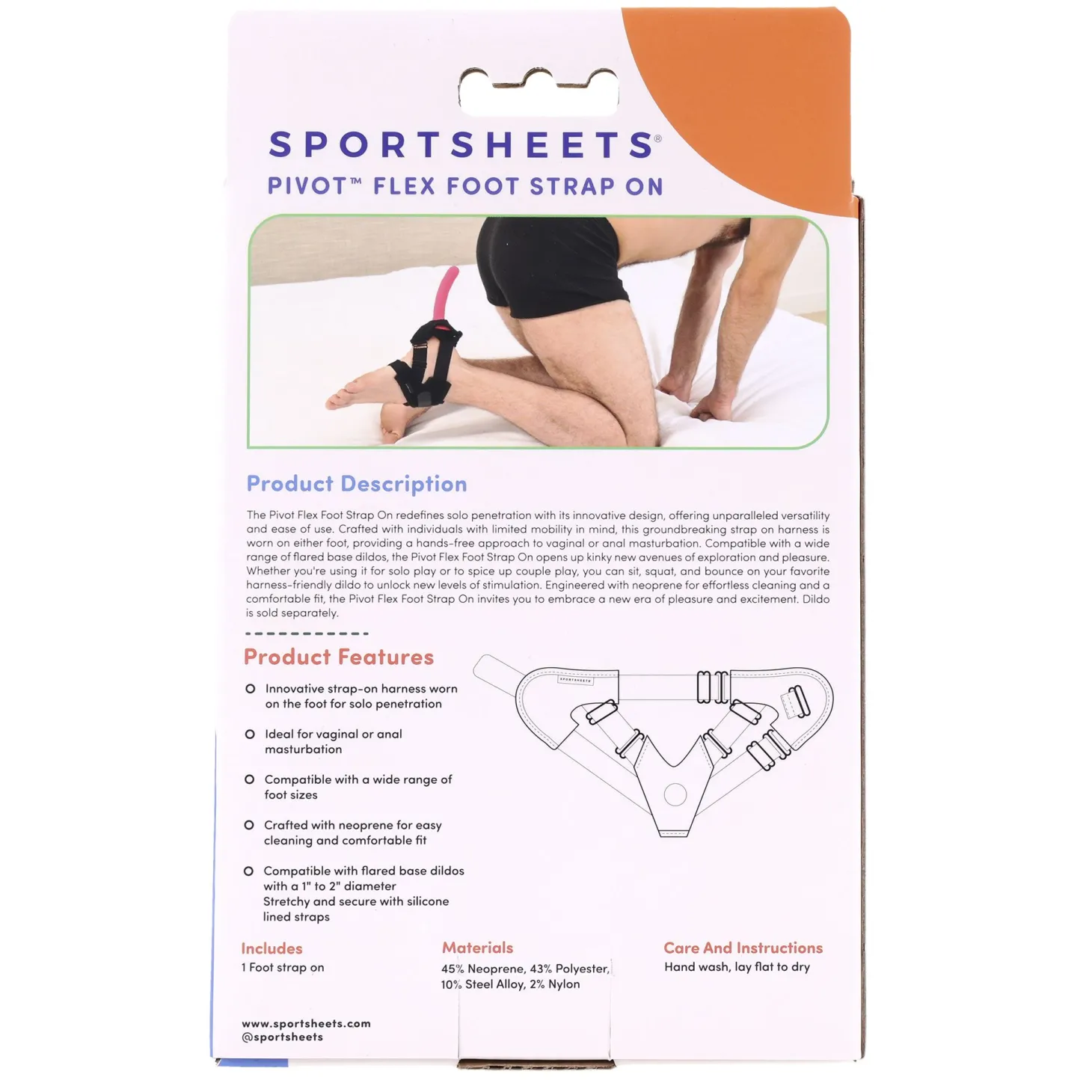 Sportsheets - Pivot Flex Voet Strap On - Zwart