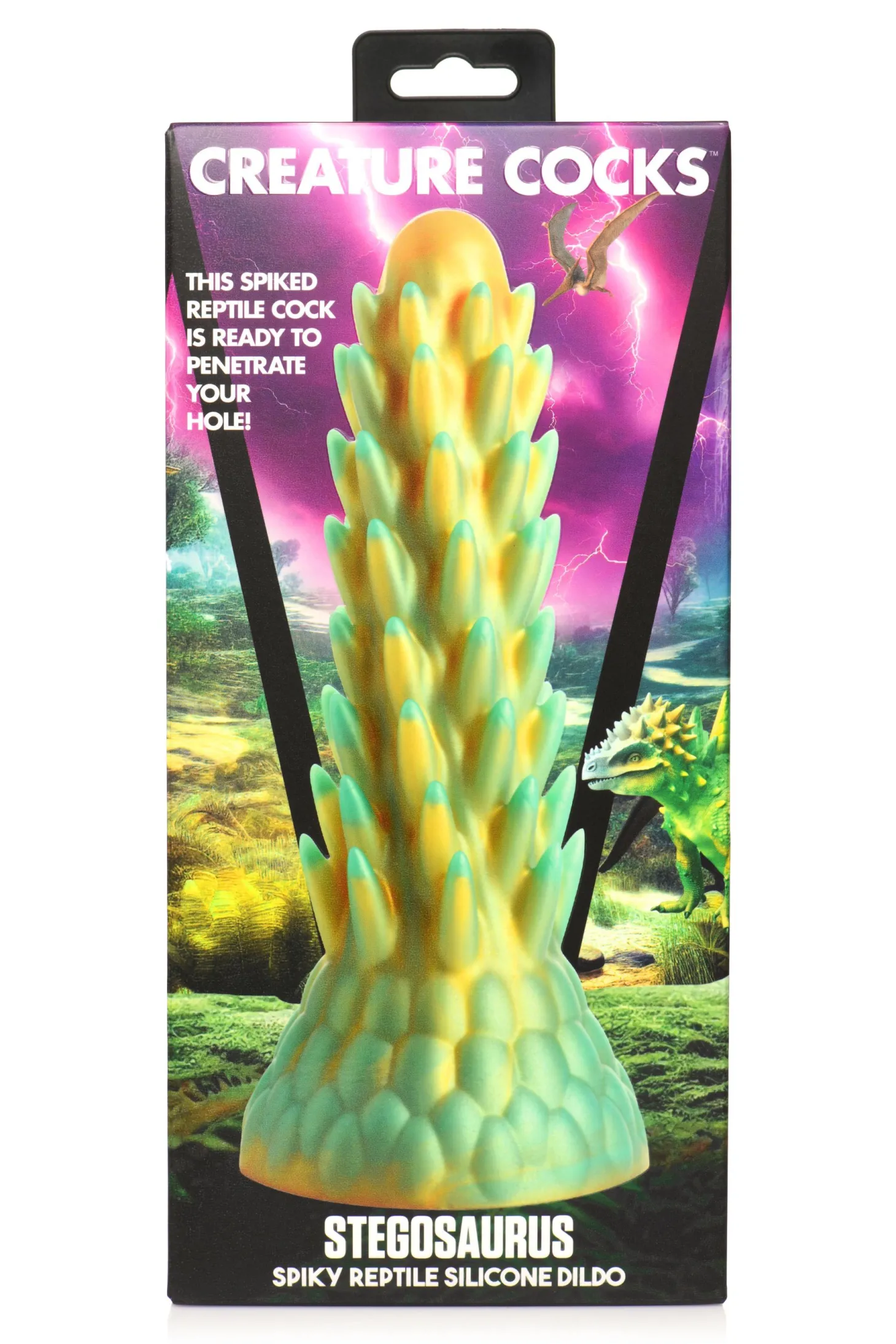Stegosaurus Spiky Reptiel Dildo - Groen