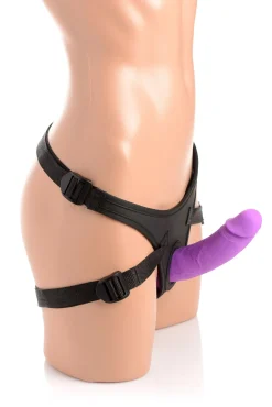 Strap U - Dubbele Dildo Met Harnas - Paars