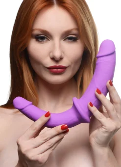 Strap U - Dubbele Dildo Met Harnas - Paars