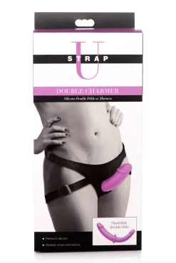Strap U - Dubbele Dildo Met Harnas - Paars
