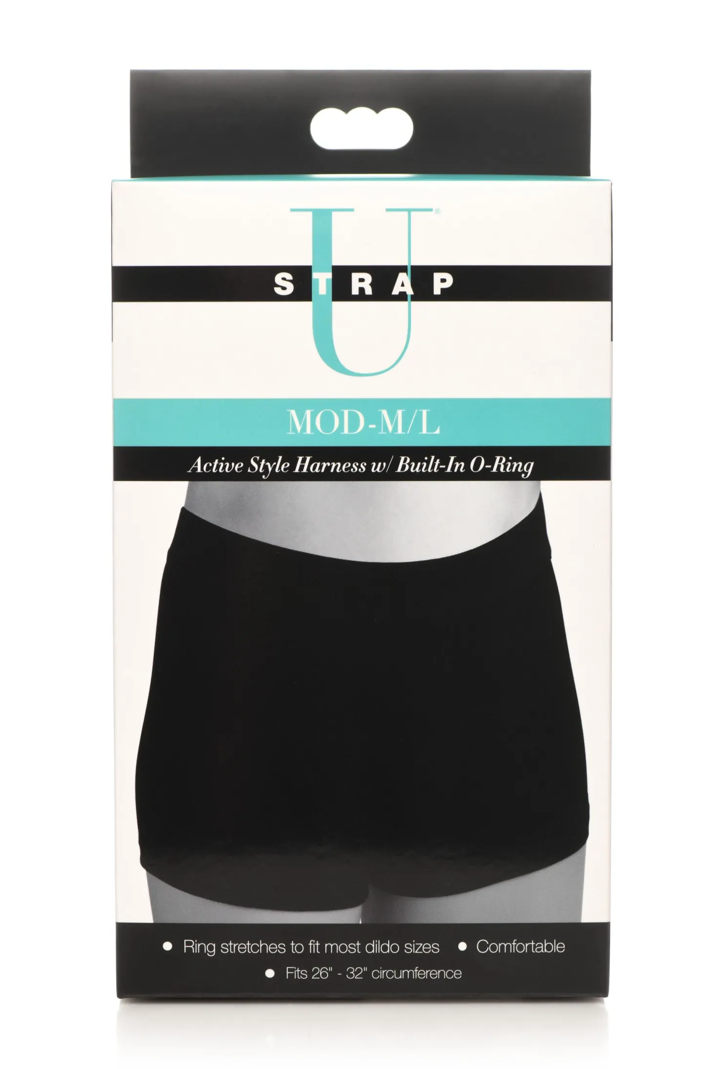 Strap U - Harnas met ingebouwde O-ring - Zwart