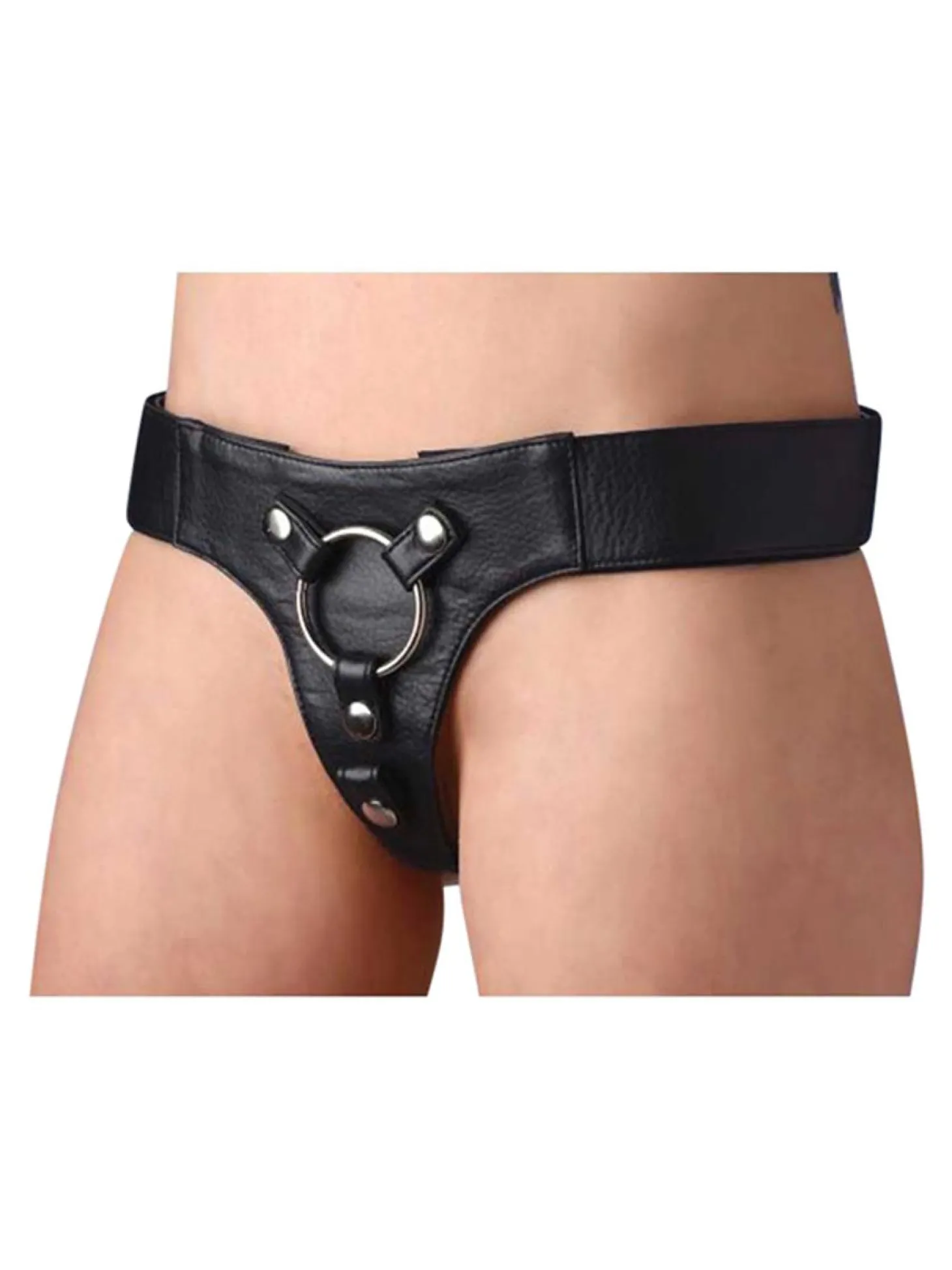 Strap U - Leren Strap On Harnas - Zwart