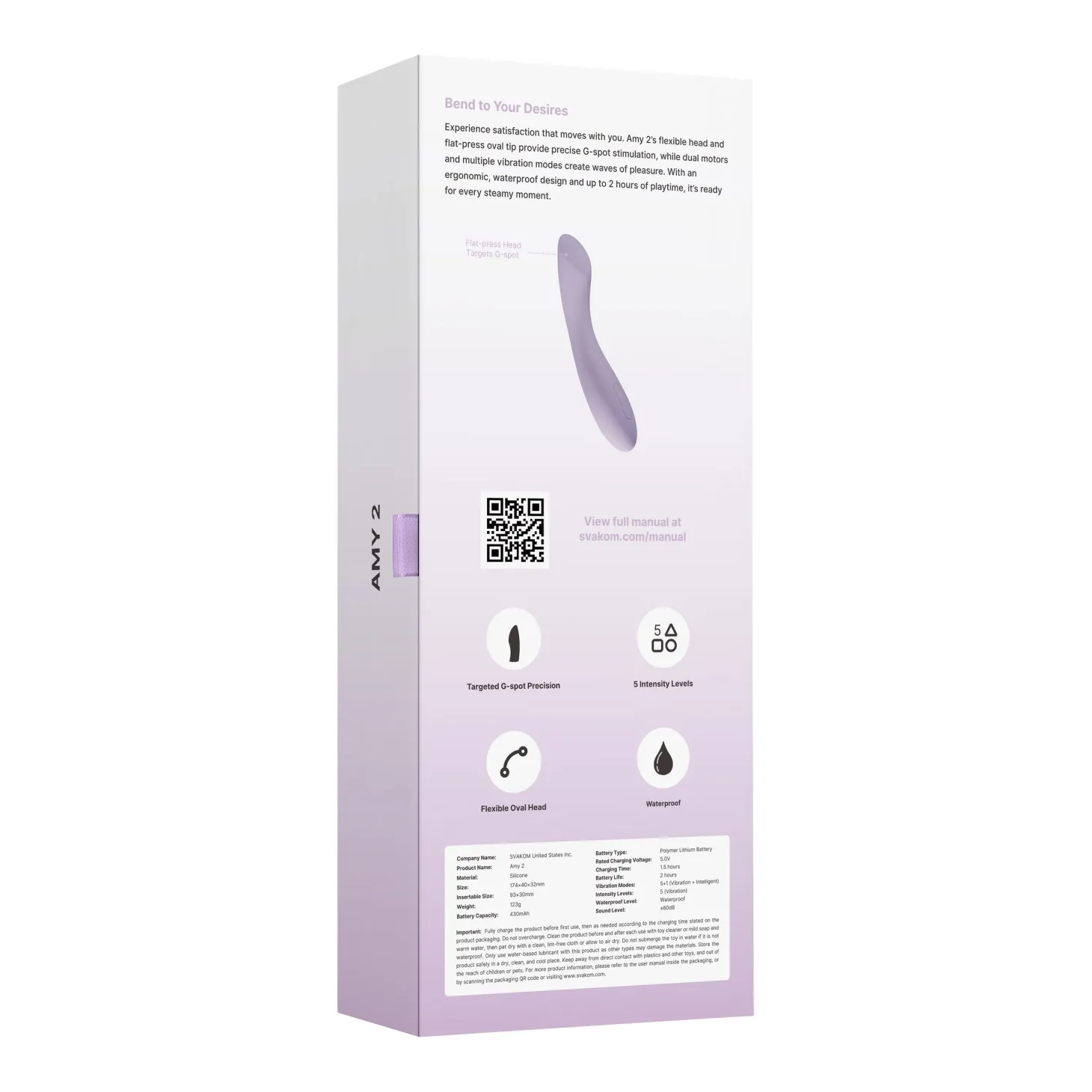 SVAKOM Amy 2 - G-Spot Vibrator - Lila