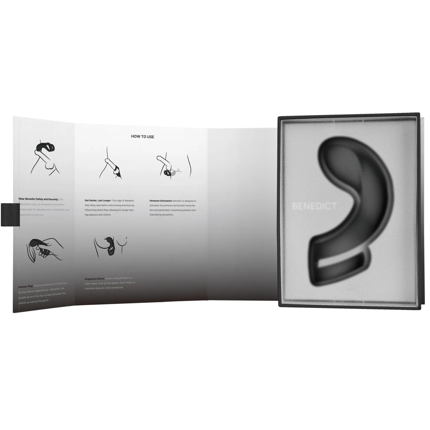 SVAKOM - Benedict Dubbele Ring Perineum Stimulator - Zwart
