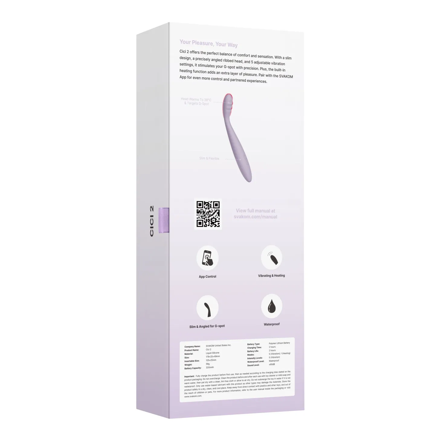SVAKOM - Cici 2 Flexibele G-spot Vibrator - Lavendel