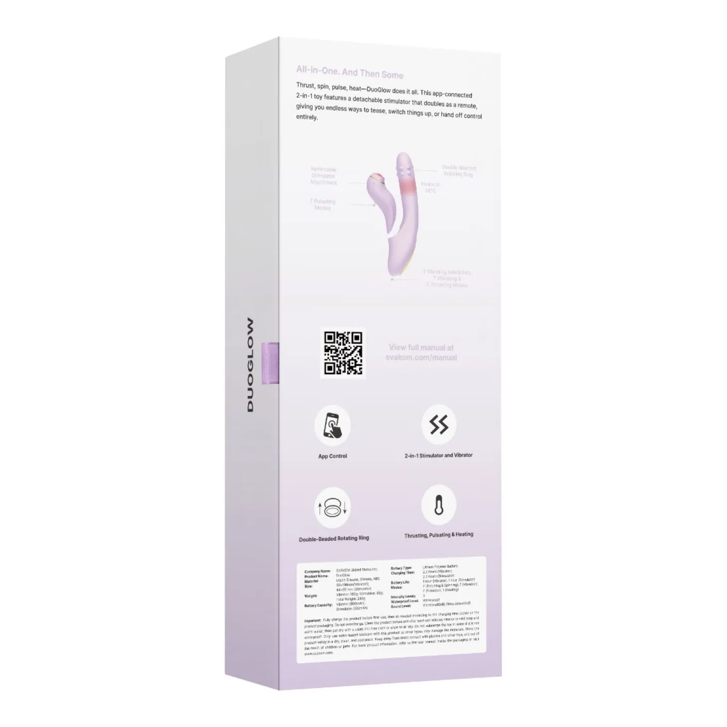 Svakom – DuoGlow App Controlled Vibrator – Paars