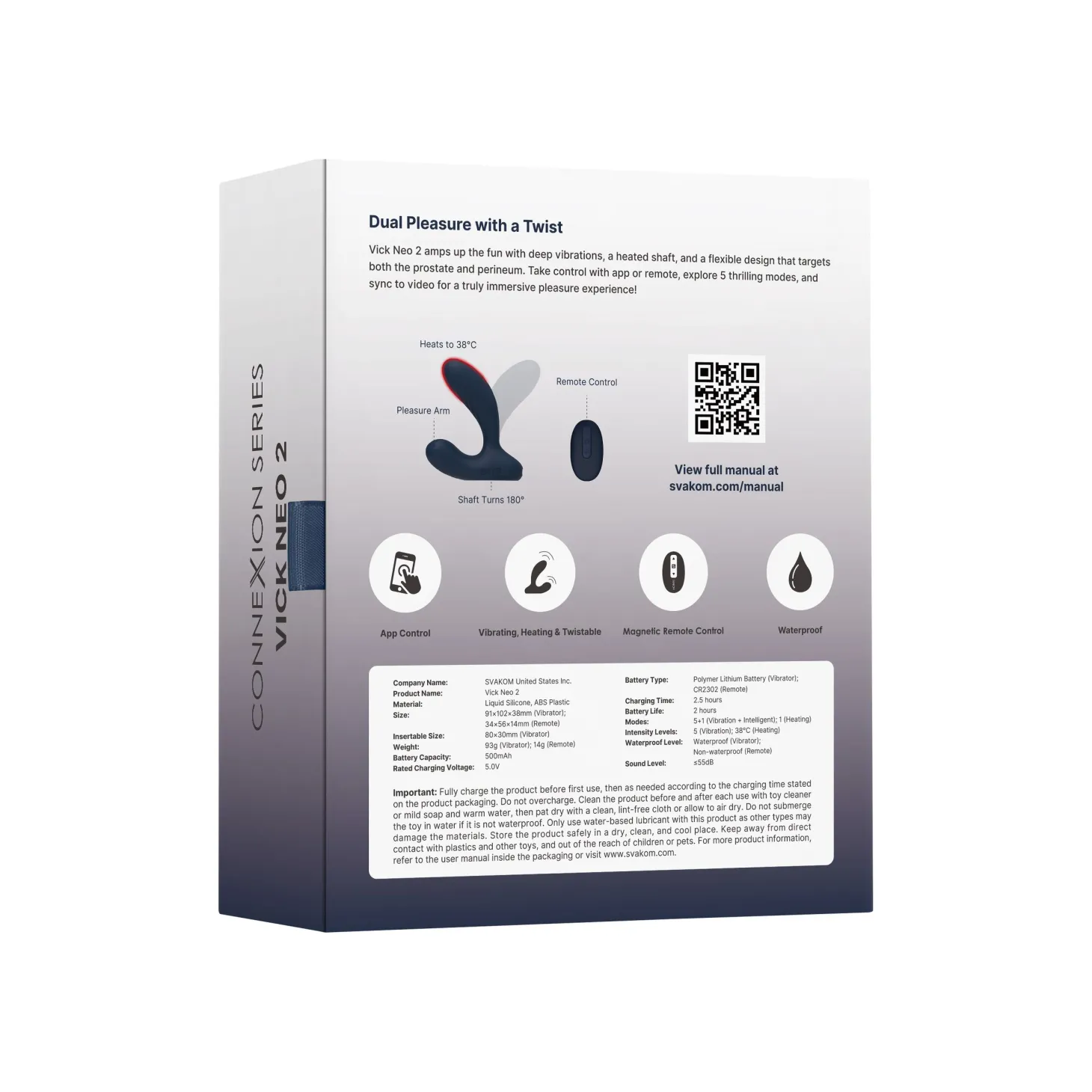SVAKOM - Prostaat Vibrator Vick Neo 2 - Blauw