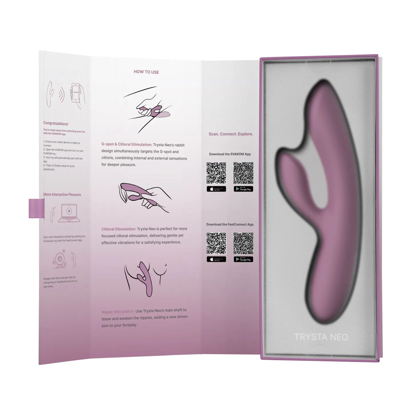 SVAKOM - Trysta Neo Rabbit G-spot Vibrator - Roze