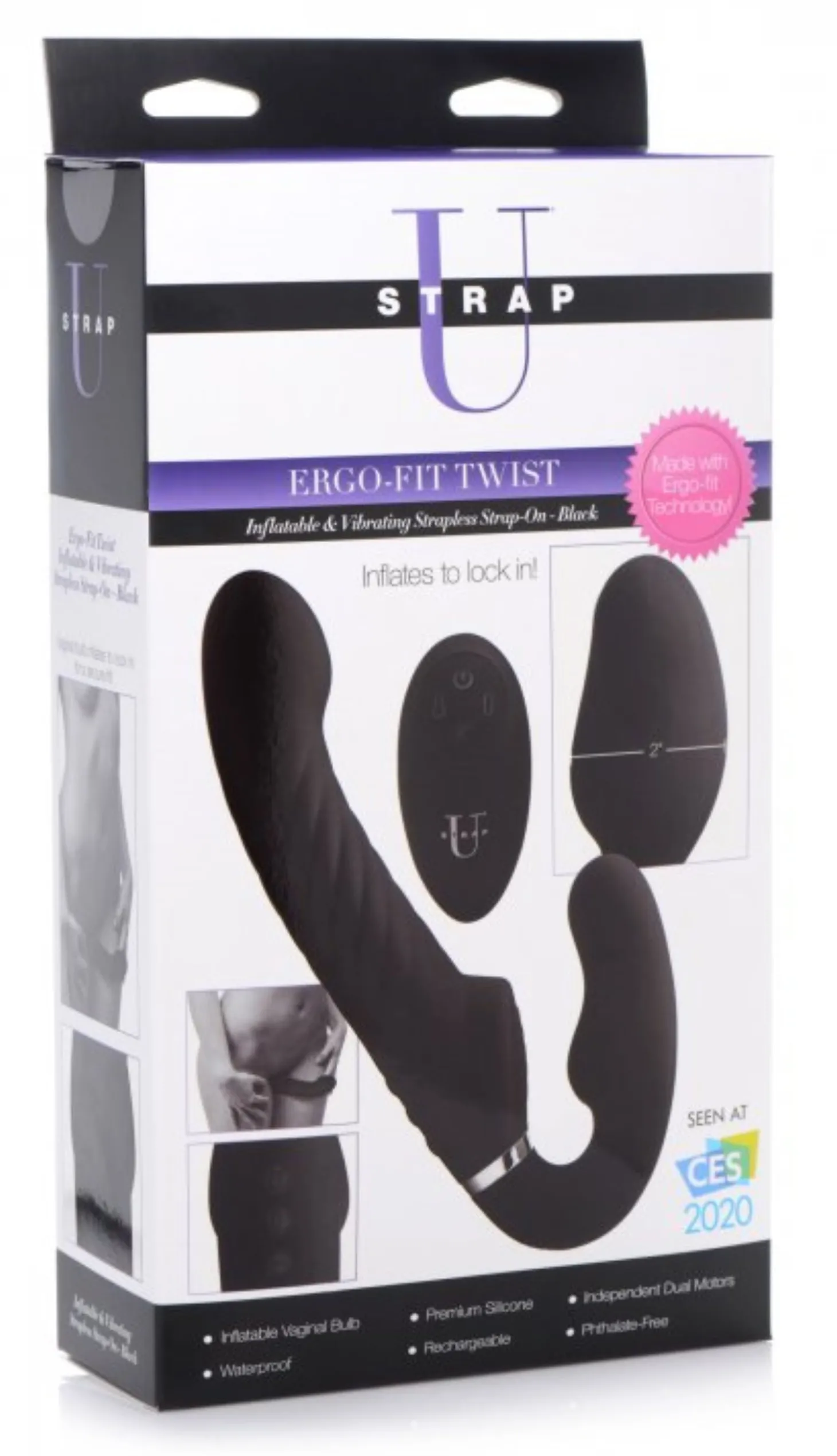Swirl Vibrerende Strapless Strap-On - Black