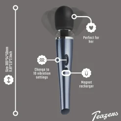 Teazers – Black Lightning Wand Vibrator – Zwart