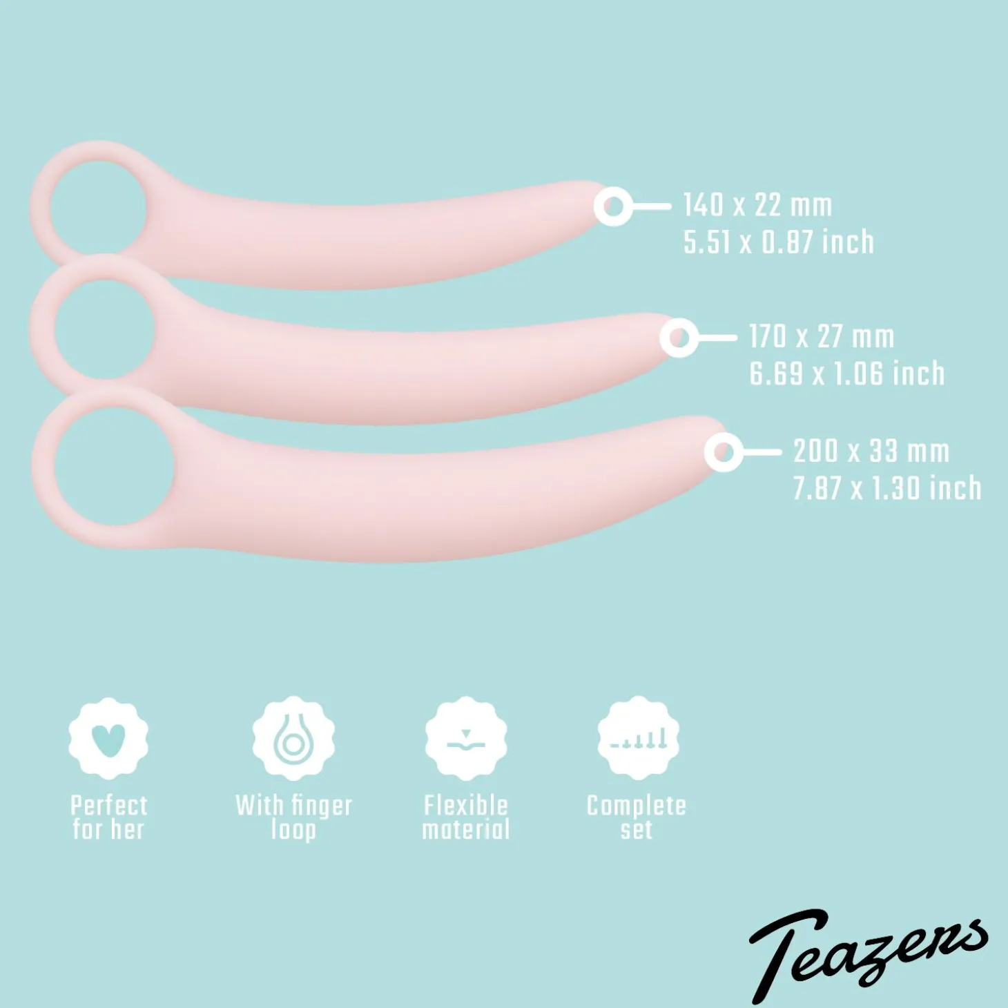 Teazers - Dilatatorenset 3-delig - Roze