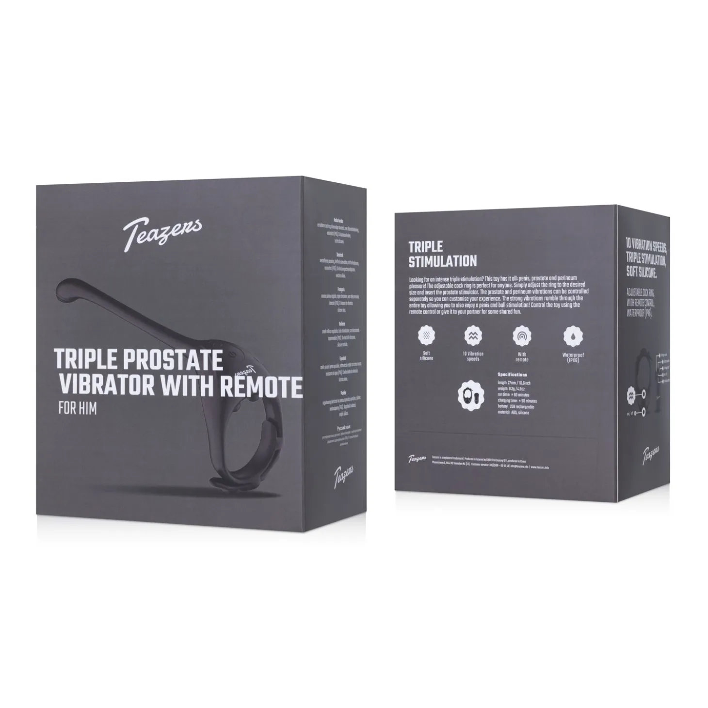 Teazers Driedubbele Prostaat Vibrator met Afstandsbediening