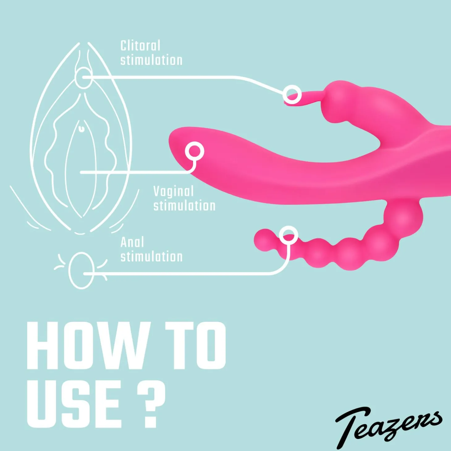 Teazers – Dubbele Rabbit Vibrator – Roze