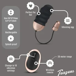 Teazers Geribbeld Vibratie-Eitje Met Afstandsbediening
